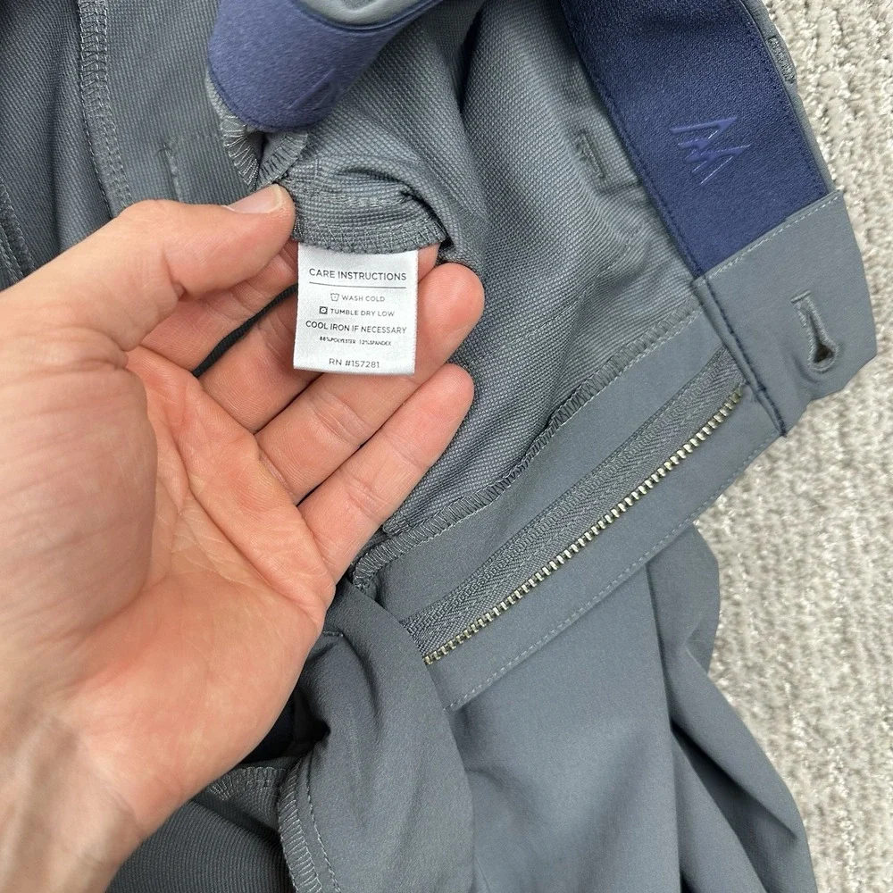 Mizzen Main Helmsman Pants Mens 38x32 Gray Slim Performance Stretch Chino Golf‎